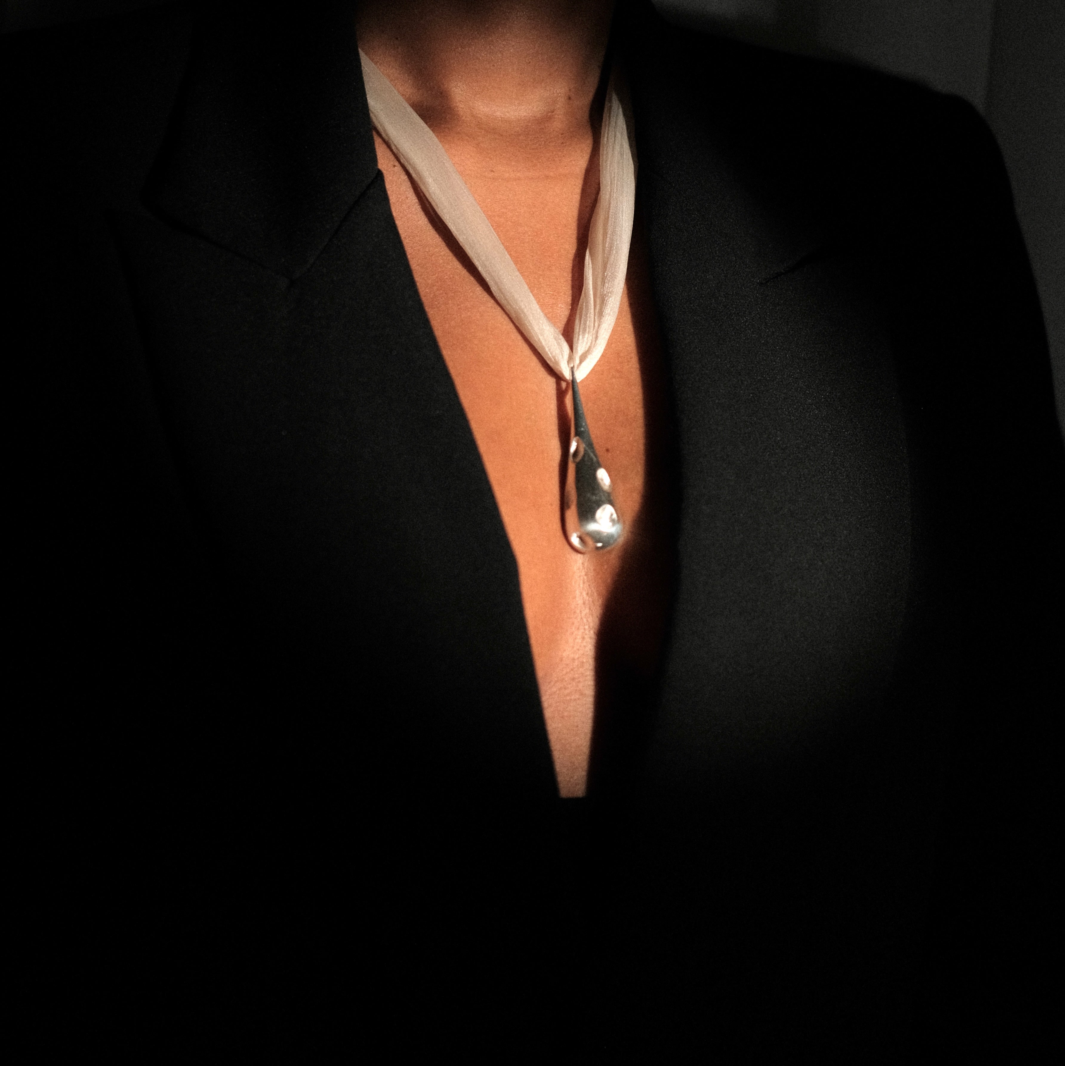 Vintage Teardrop Dimple Pendant