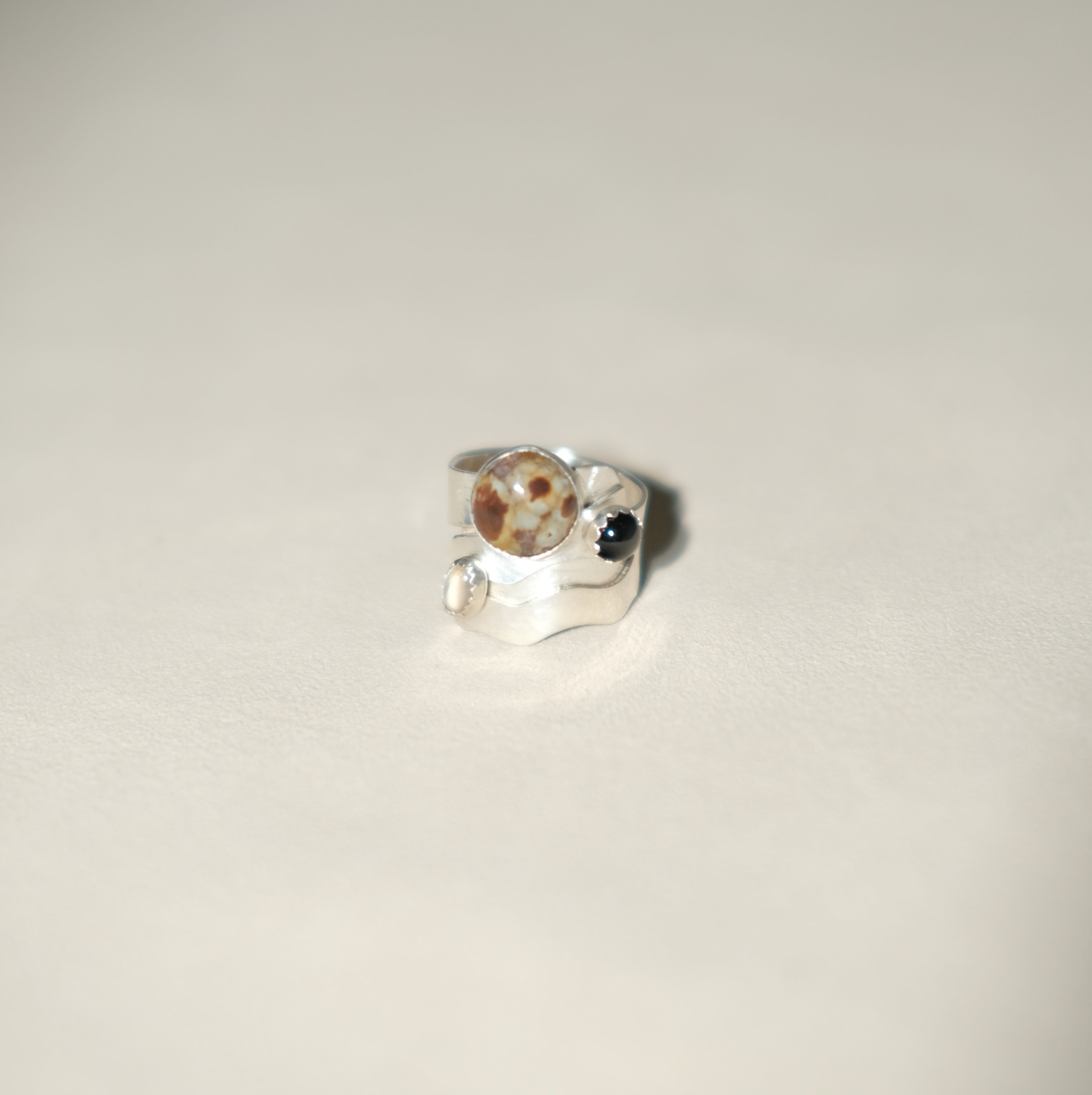 Vintage Brutalist Gemstone Ring