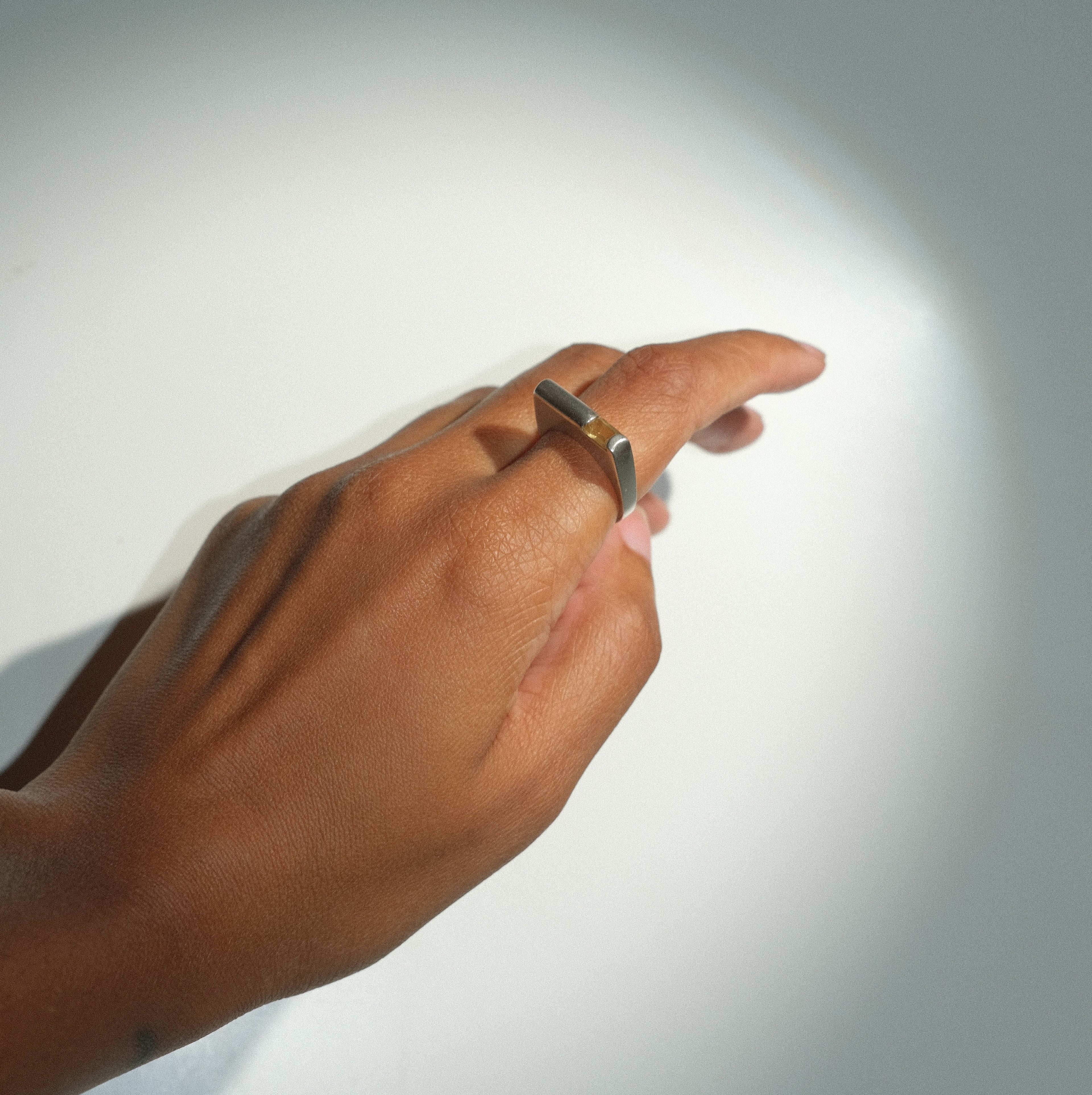 Vintage Sterling Silver Citrine Ring