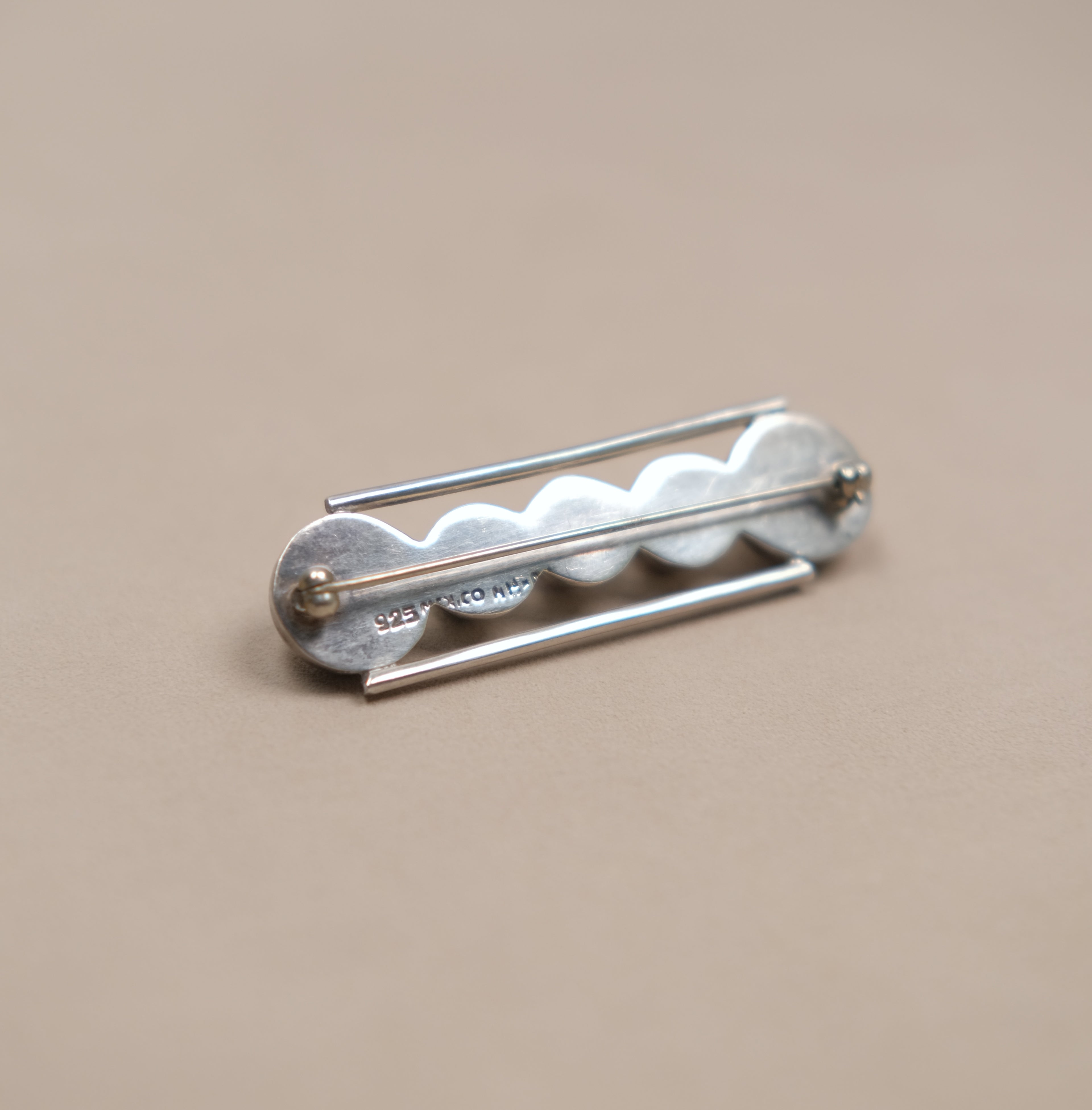 Vintage Sterling Silver Gemstone Brooch